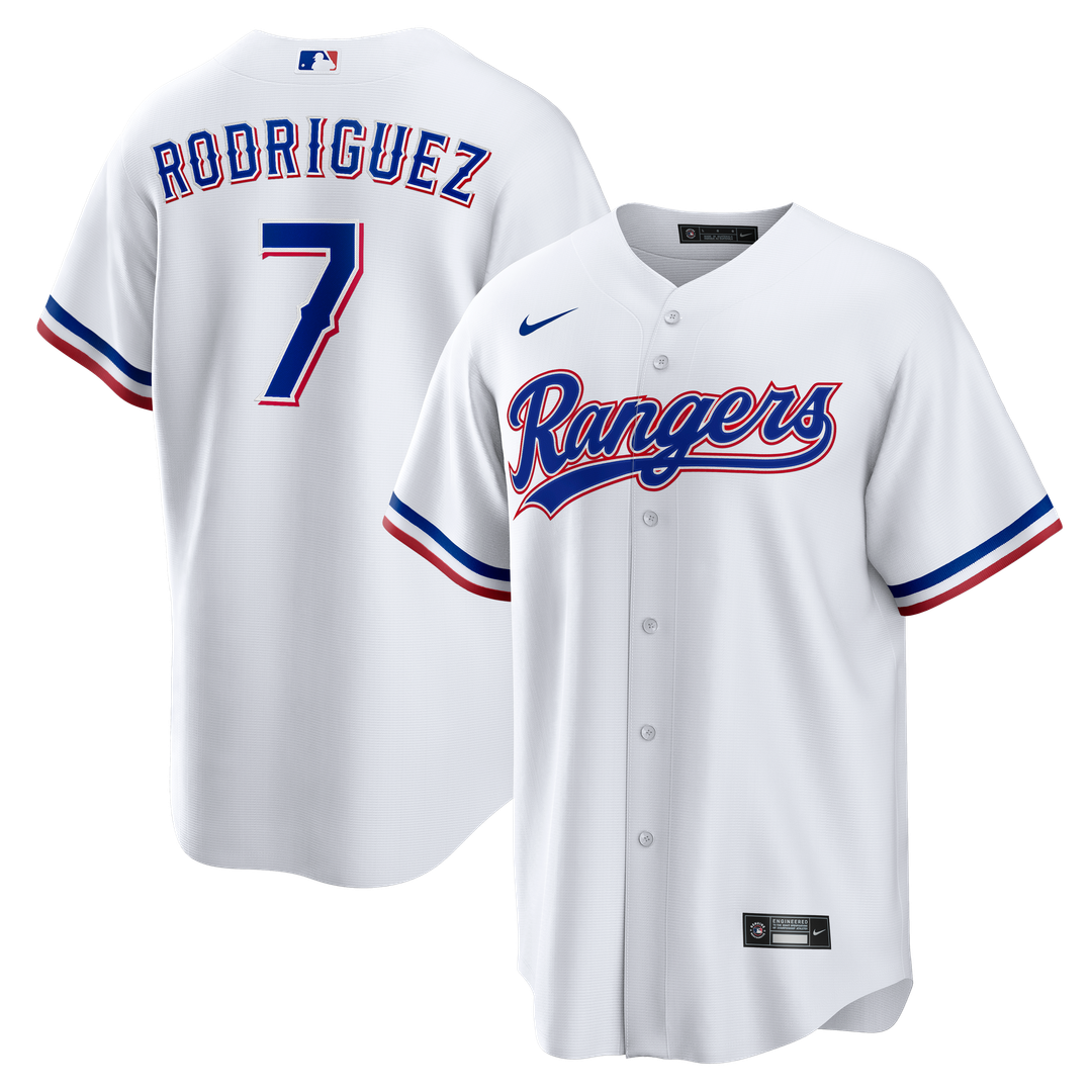 Texas Rangers Nike White Replica MLB baseball jersey