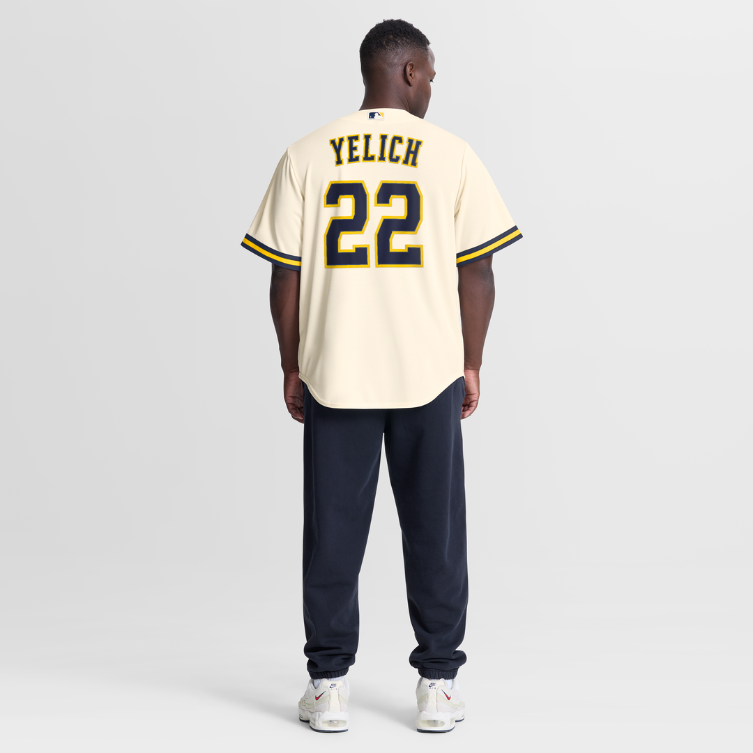 Milwaukee Brewers Nike Replica Jersey Cream