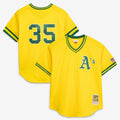 Athletics Mitchell & Ness Yellow Authentic MLB baseball jersey