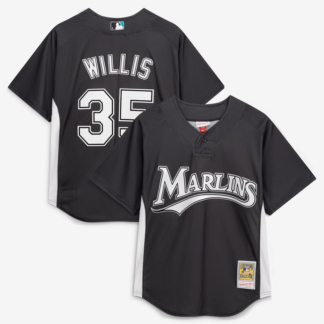 Florida Marlins Mitchell & Ness Black Authentic MLB baseball jersey