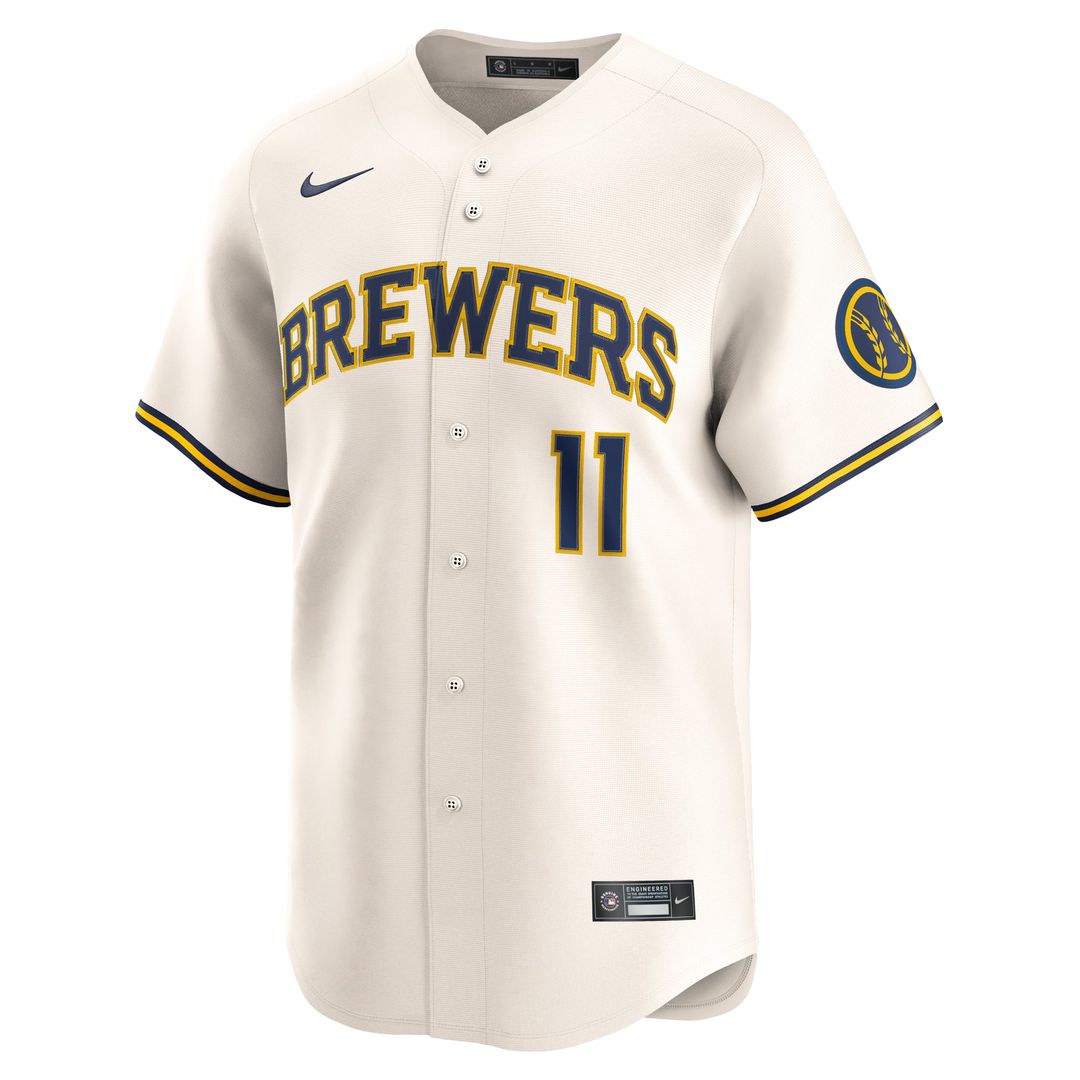 Milwaukee Brewers Nike Authentic Jersey Cream