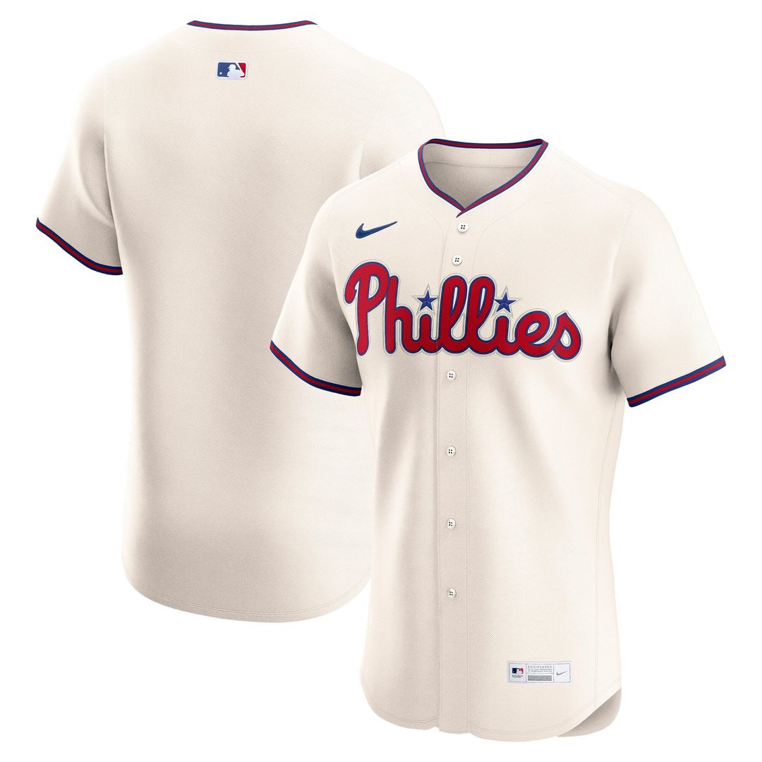 Philadelphia Phillies Nike Cream Authentic MLB baseball jersey