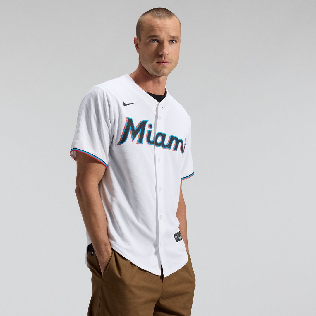 Miami Marlins Nike White Replica MLB baseball jersey