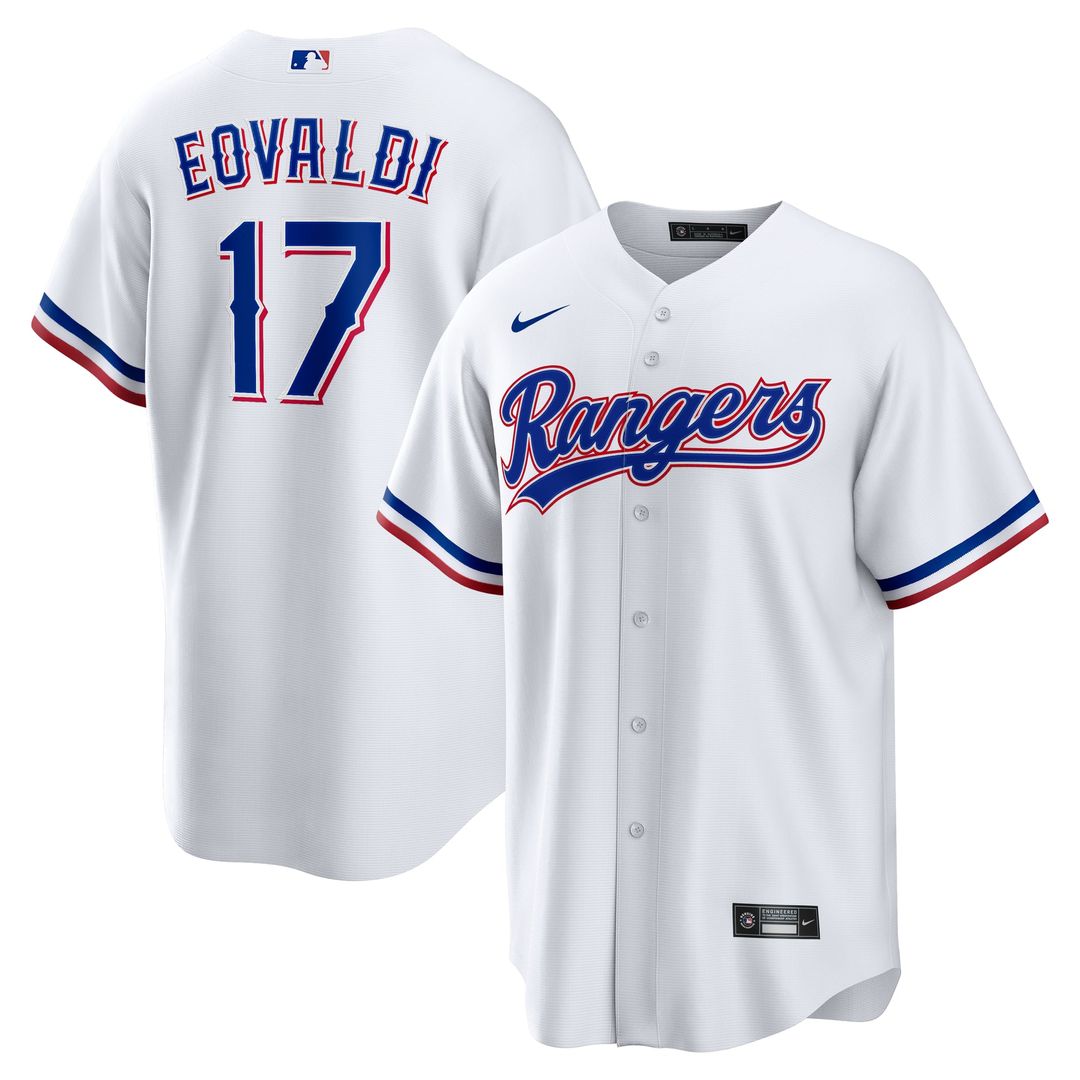 Texas Rangers Nike White Replica MLB baseball jersey