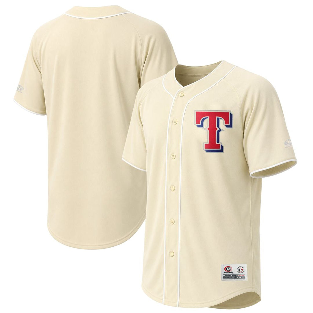 Texas Rangers Stitches Cream Authentic MLB baseball jersey
