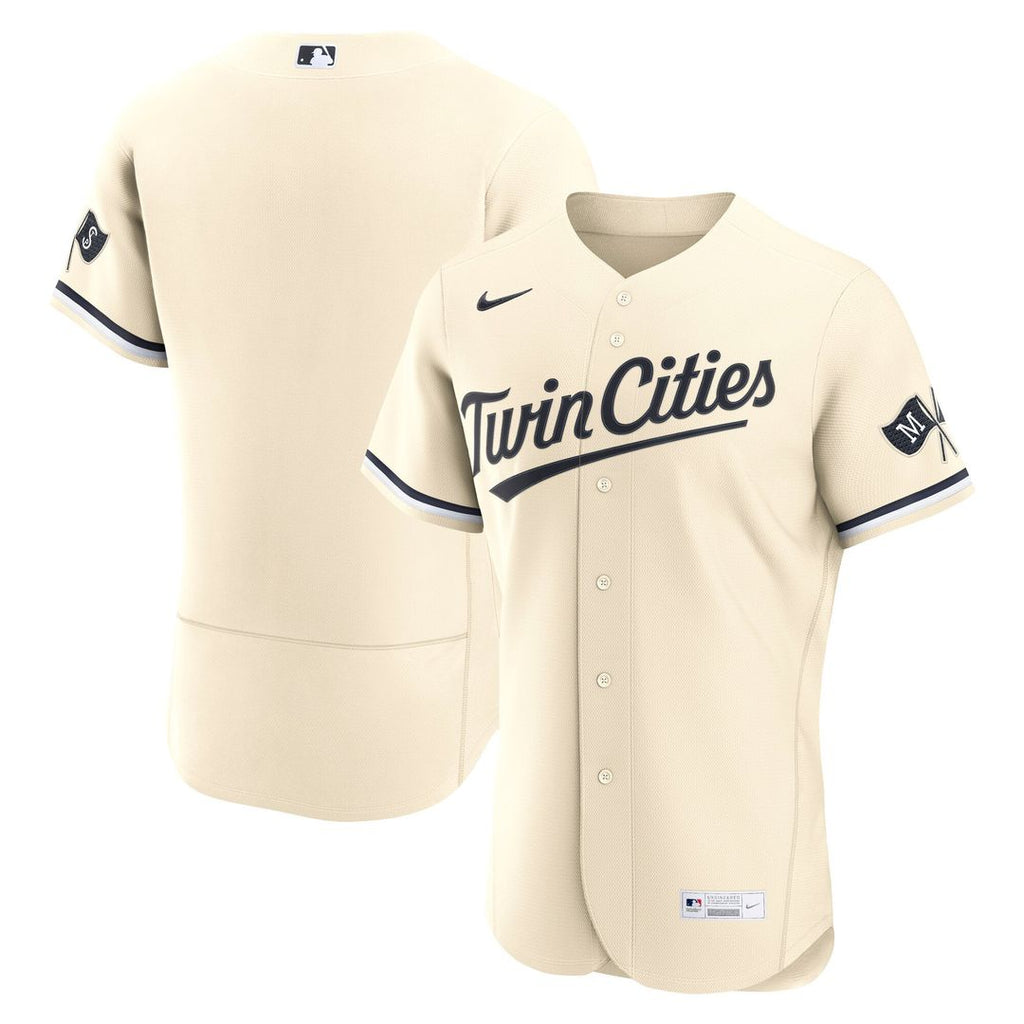 Minnesota Twins Nike Cream Authentic MLB baseball jersey