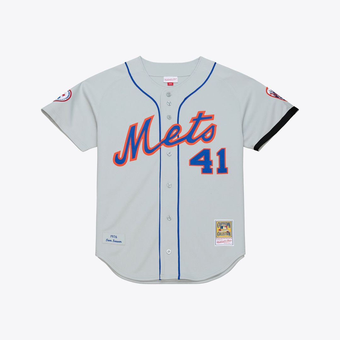 New York Mets Mitchell & Ness Gray Authentic MLB baseball jersey