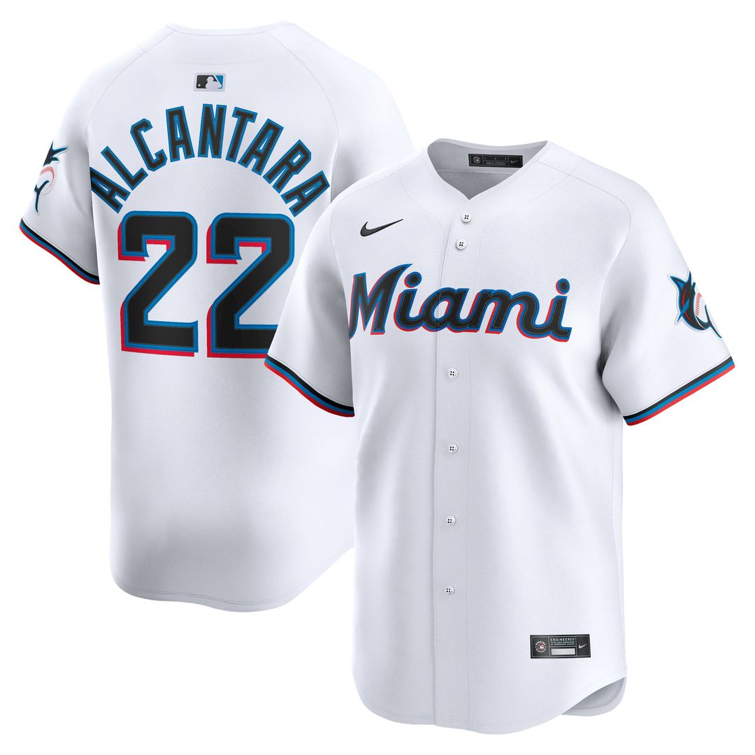 Miami Marlins Nike White Authentic MLB baseball jersey