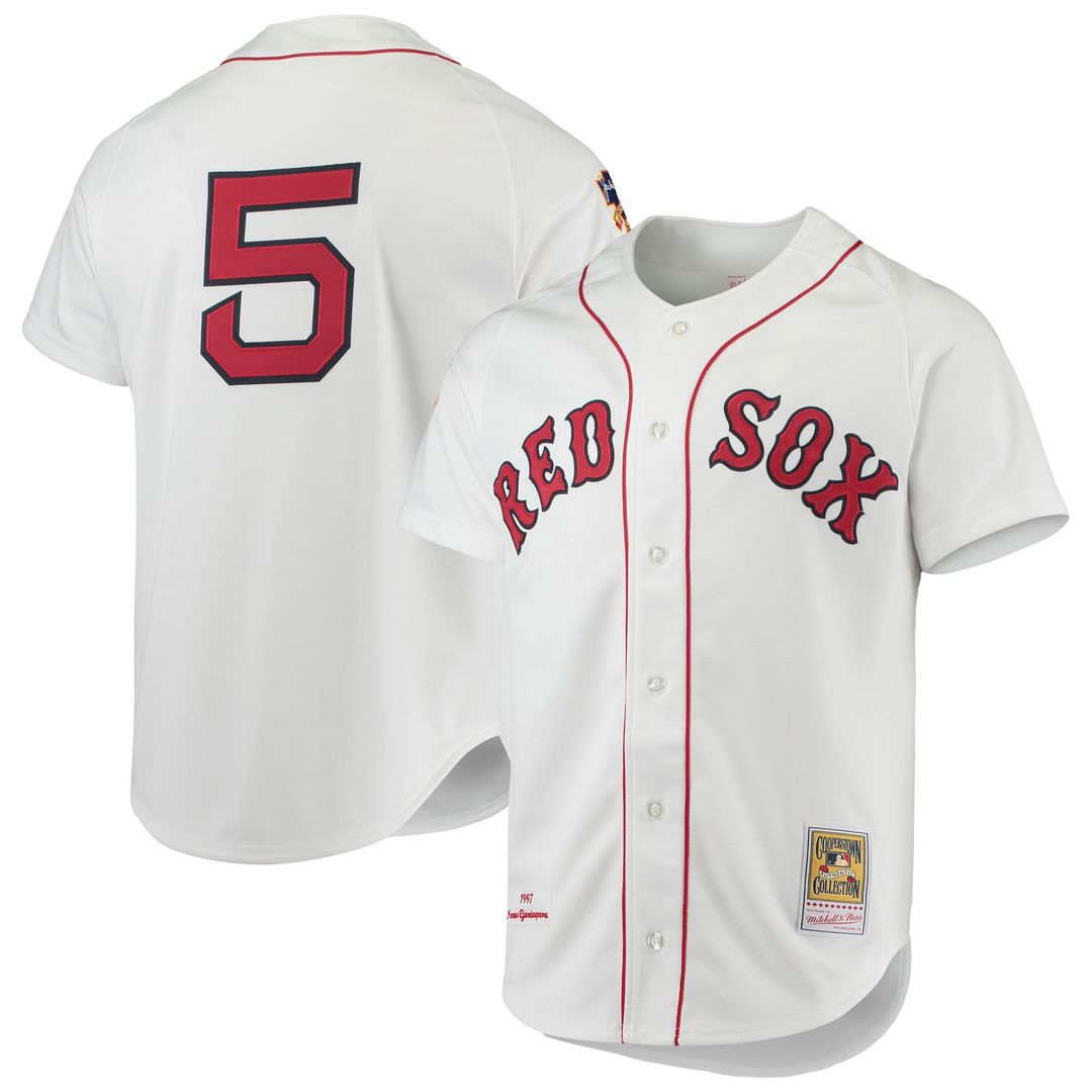 Boston Red Sox Mitchell & Ness White Authentic MLB baseball jersey