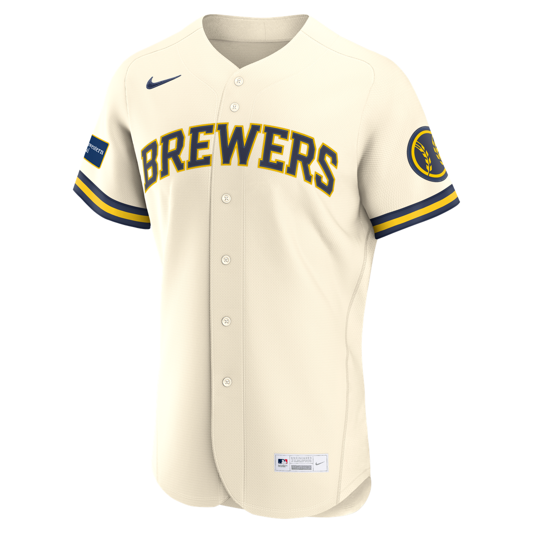 Milwaukee Brewers Nike Authentic Jersey Cream
