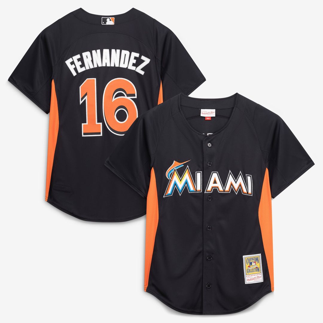 Miami Marlins Mitchell & Ness Black Authentic MLB baseball jersey