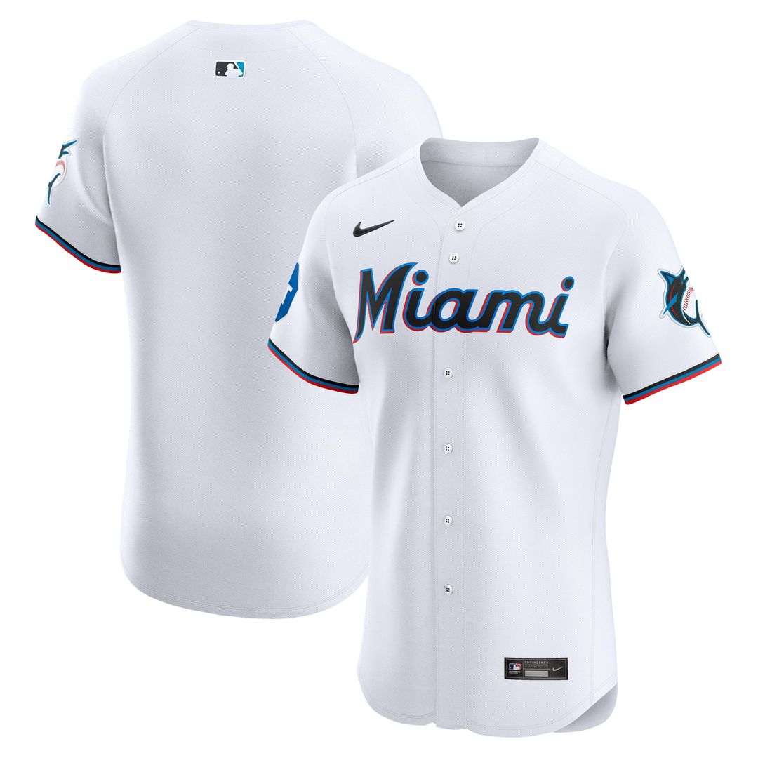 Miami Marlins Nike White MLB baseball jersey