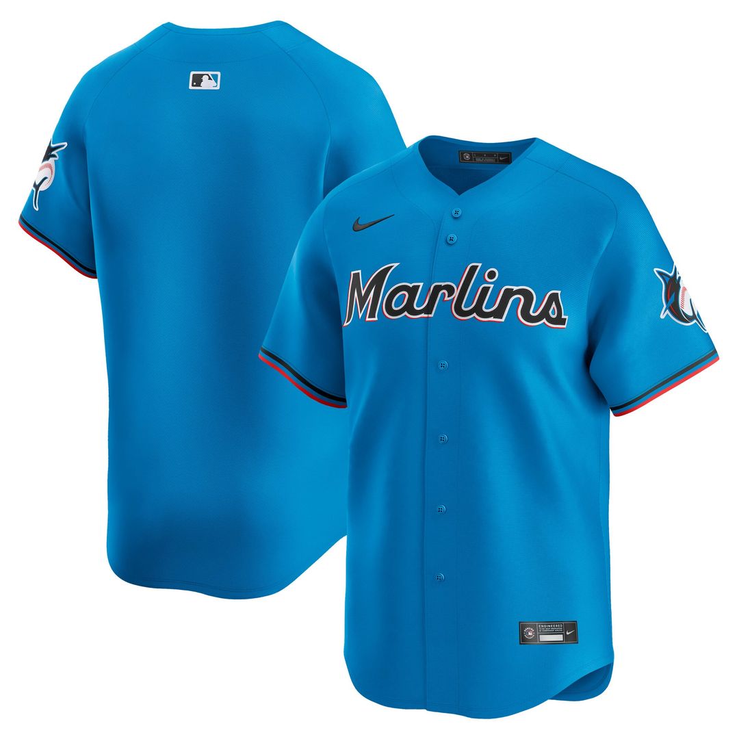 Miami Marlins Nike Blue Authentic MLB baseball jersey