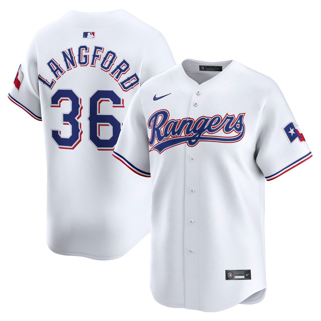 Texas Rangers Nike White Authentic MLB baseball jersey