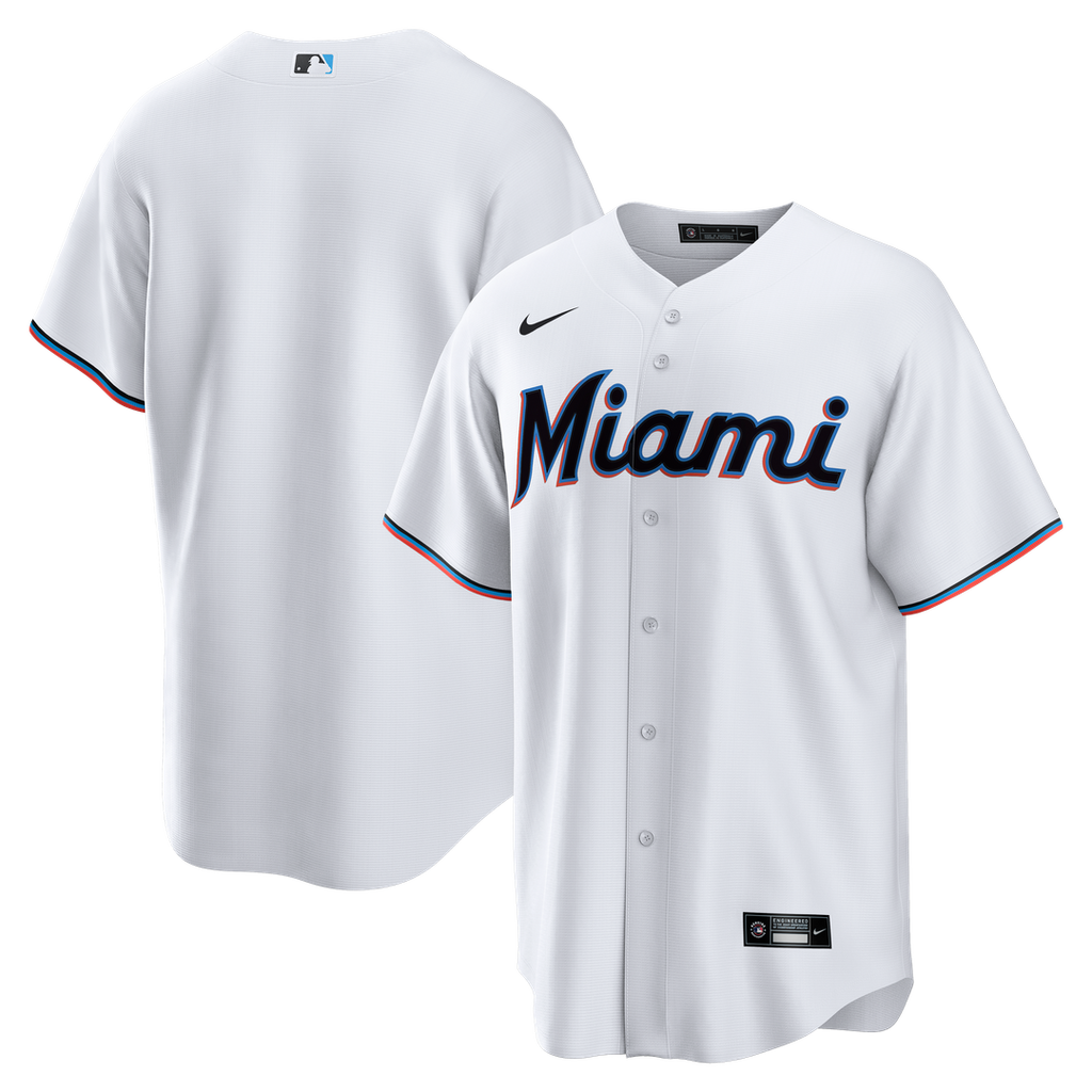 Miami Marlins Nike White Replica MLB baseball jersey