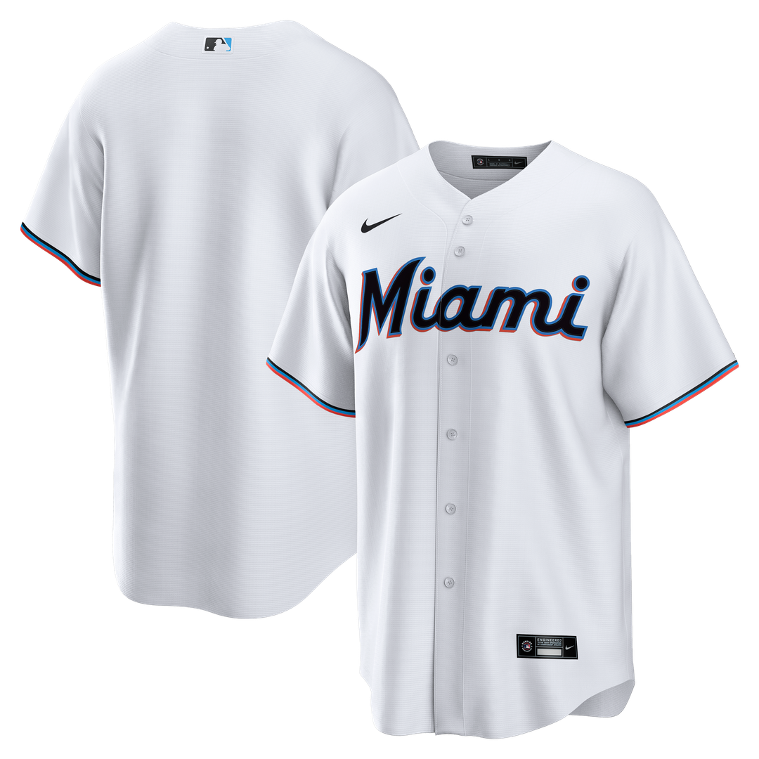 Miami Marlins Nike White Replica MLB baseball jersey