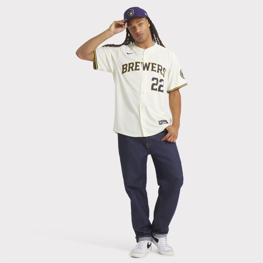 Milwaukee Brewers Nike Jersey Cream