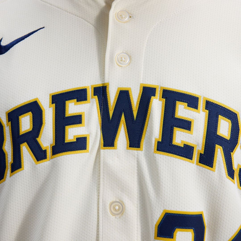 Milwaukee Brewers Nike Authentic Jersey Cream