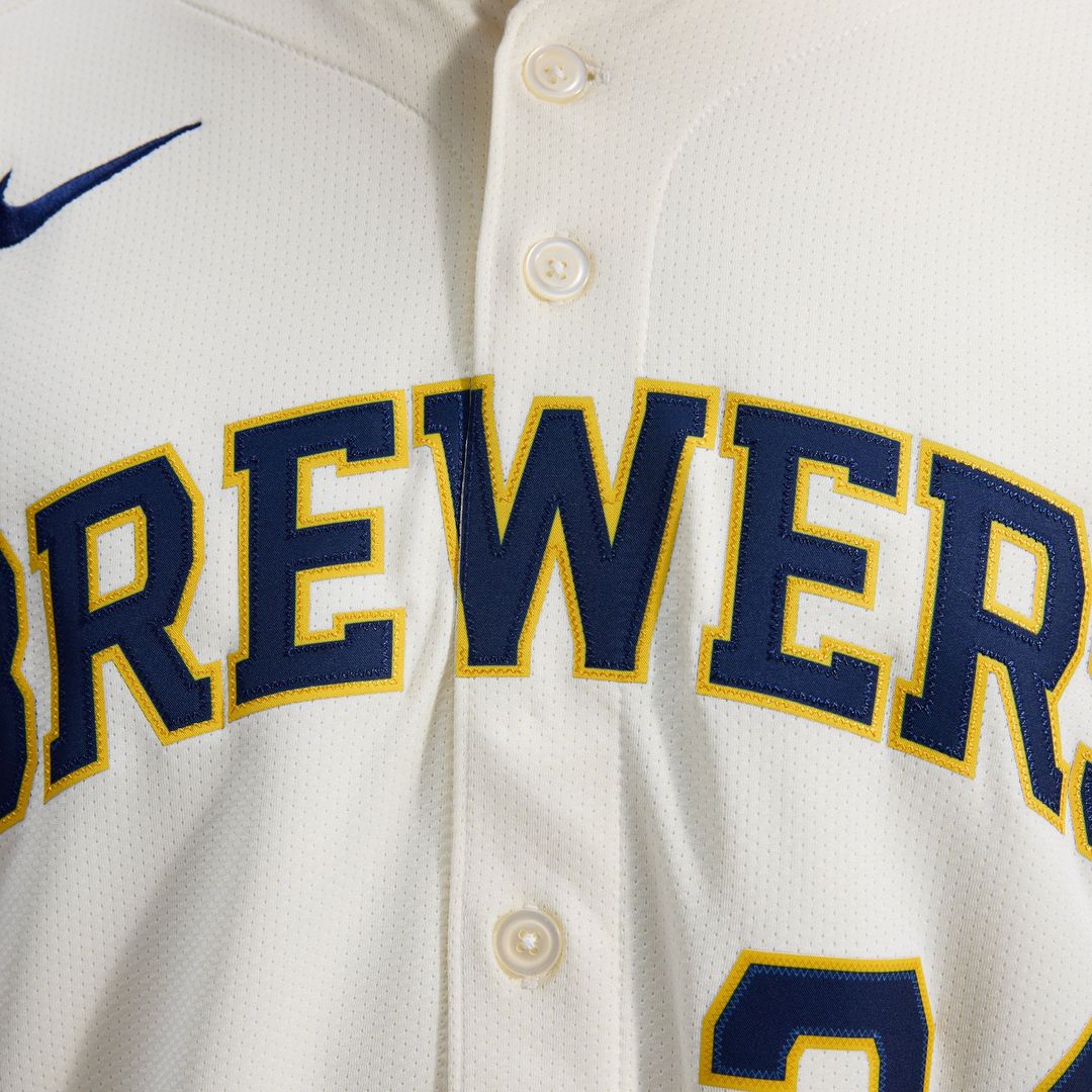 Milwaukee Brewers Nike Authentic Jersey Cream