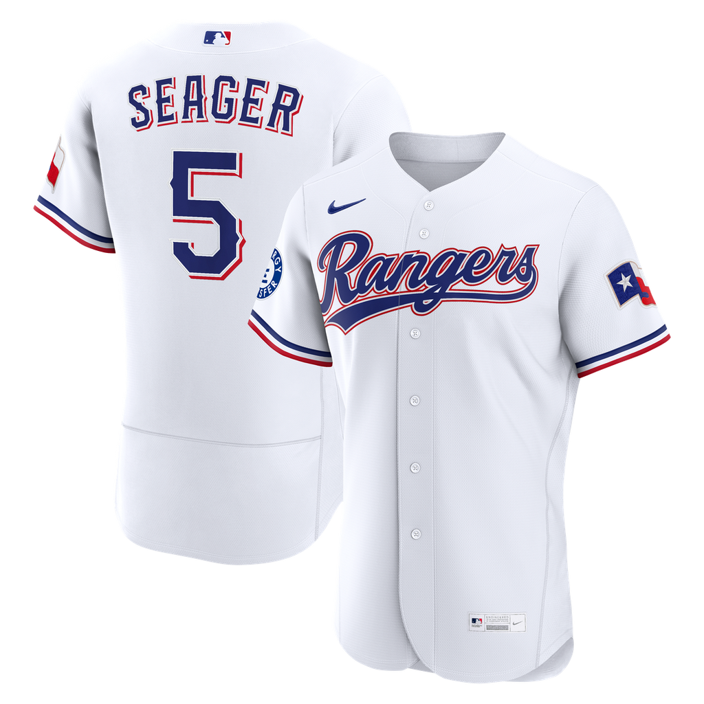 Texas Rangers Nike White Authentic MLB baseball jersey
