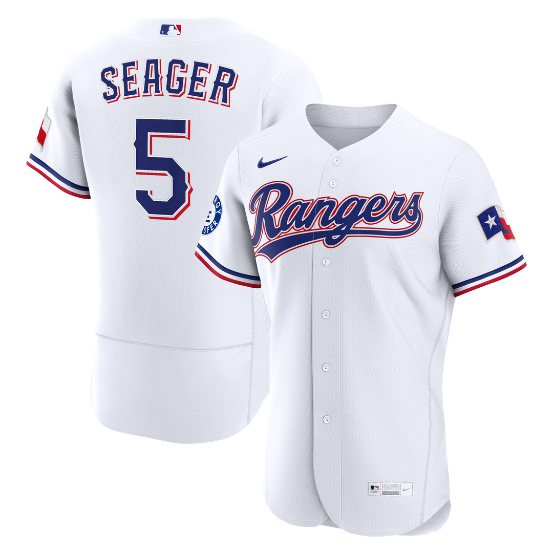 Texas Rangers Nike White Authentic MLB baseball jersey