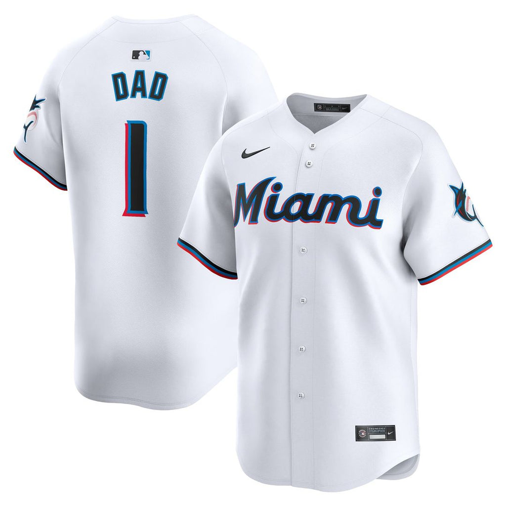 Miami Marlins Nike White Authentic MLB baseball jersey