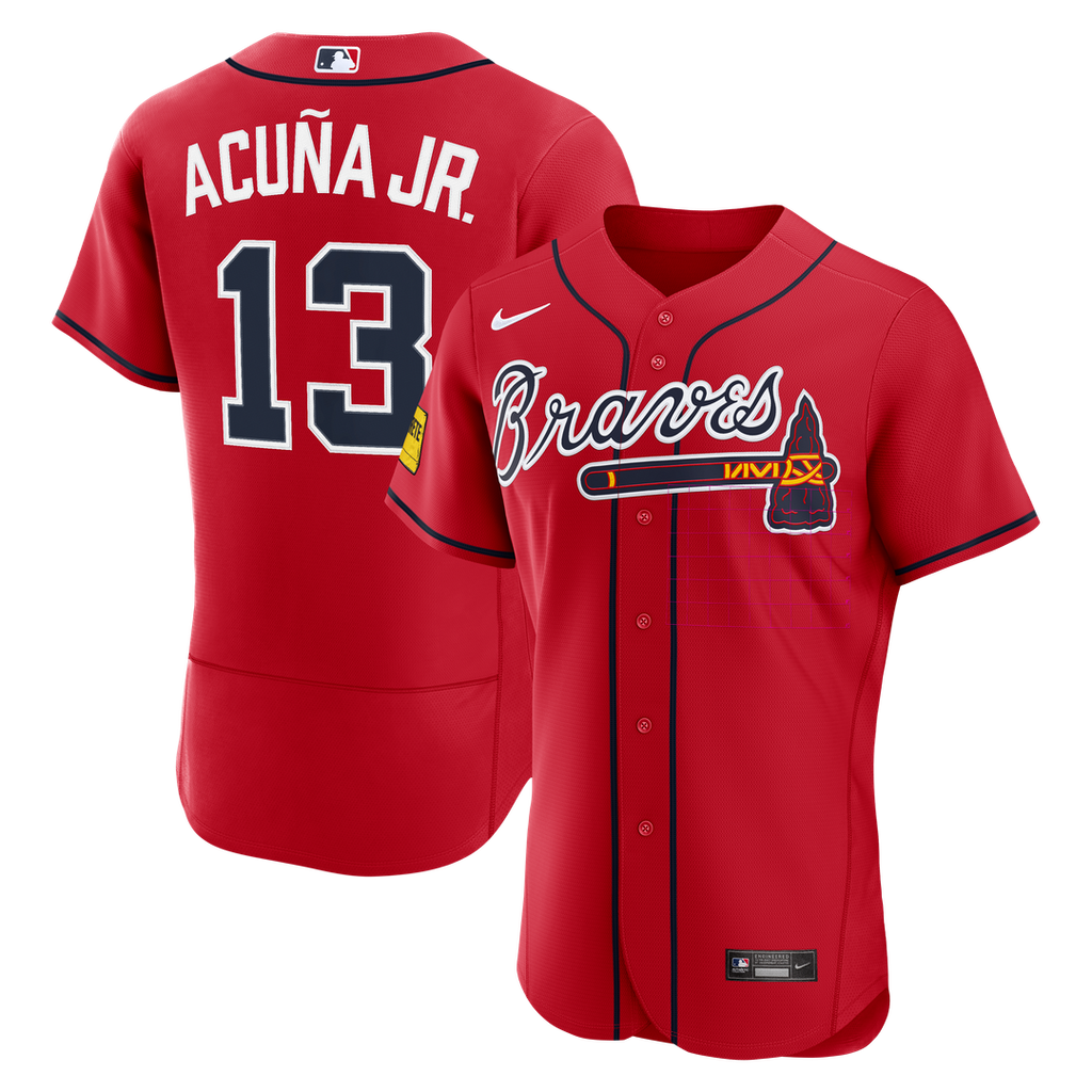 Atlanta Braves Nike Red Authentic MLB baseball jersey