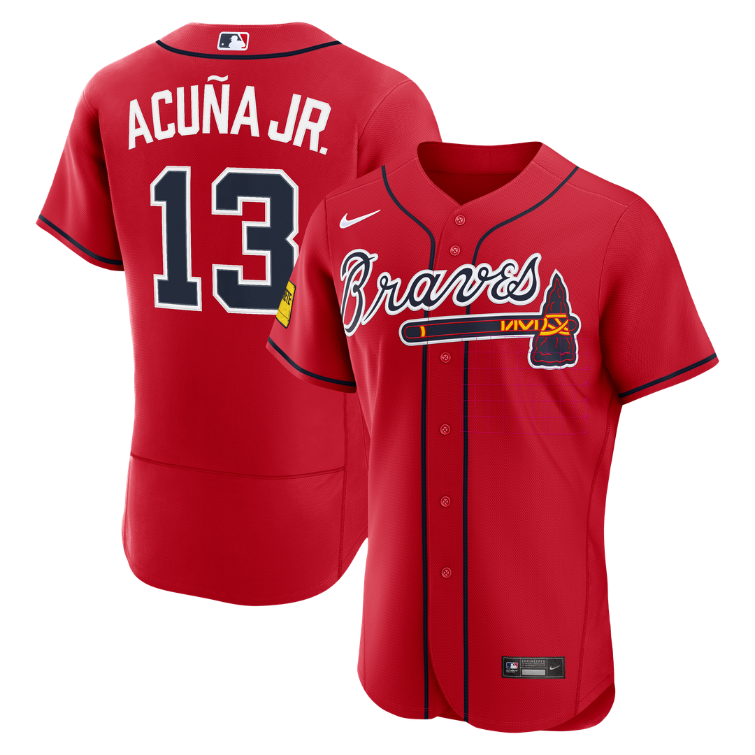 Atlanta Braves Nike Red Authentic MLB baseball jersey