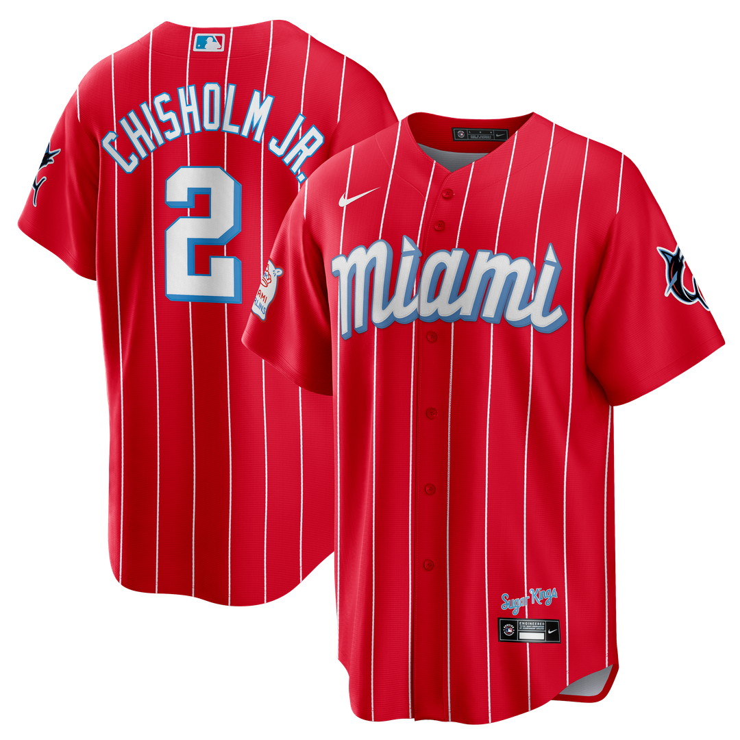 Miami Marlins Nike Red Replica MLB baseball jersey