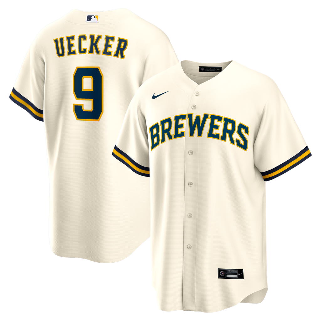 Milwaukee Brewers Nike Cream Replica MLB baseball jersey
