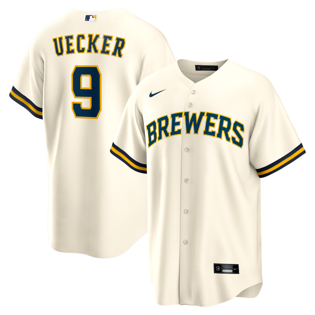 Milwaukee Brewers Nike Cream Replica MLB baseball jersey