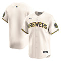 Milwaukee Brewers Nike Cream Authentic MLB baseball jersey