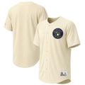 Milwaukee Brewers Stitches Cream Authentic MLB baseball jersey