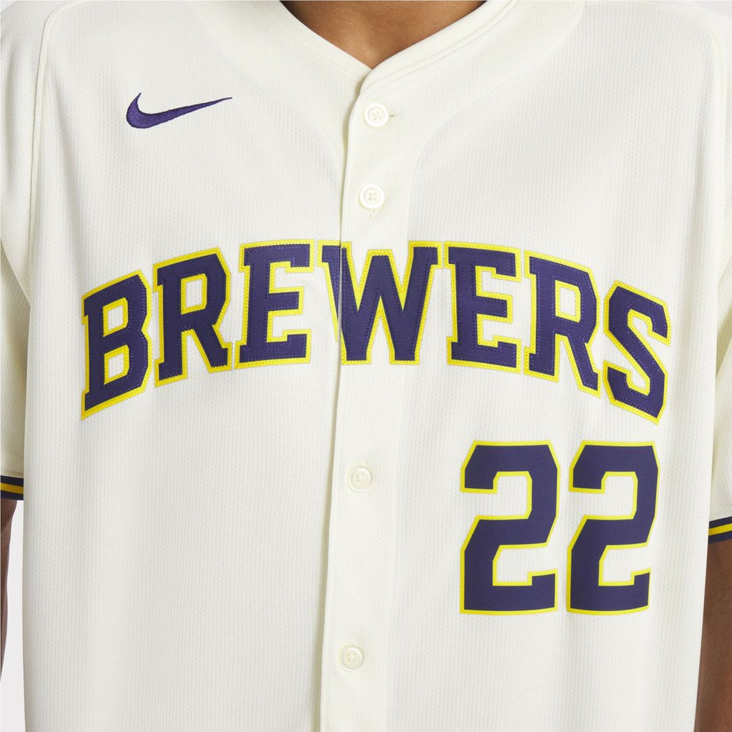 Milwaukee Brewers Nike Jersey Cream