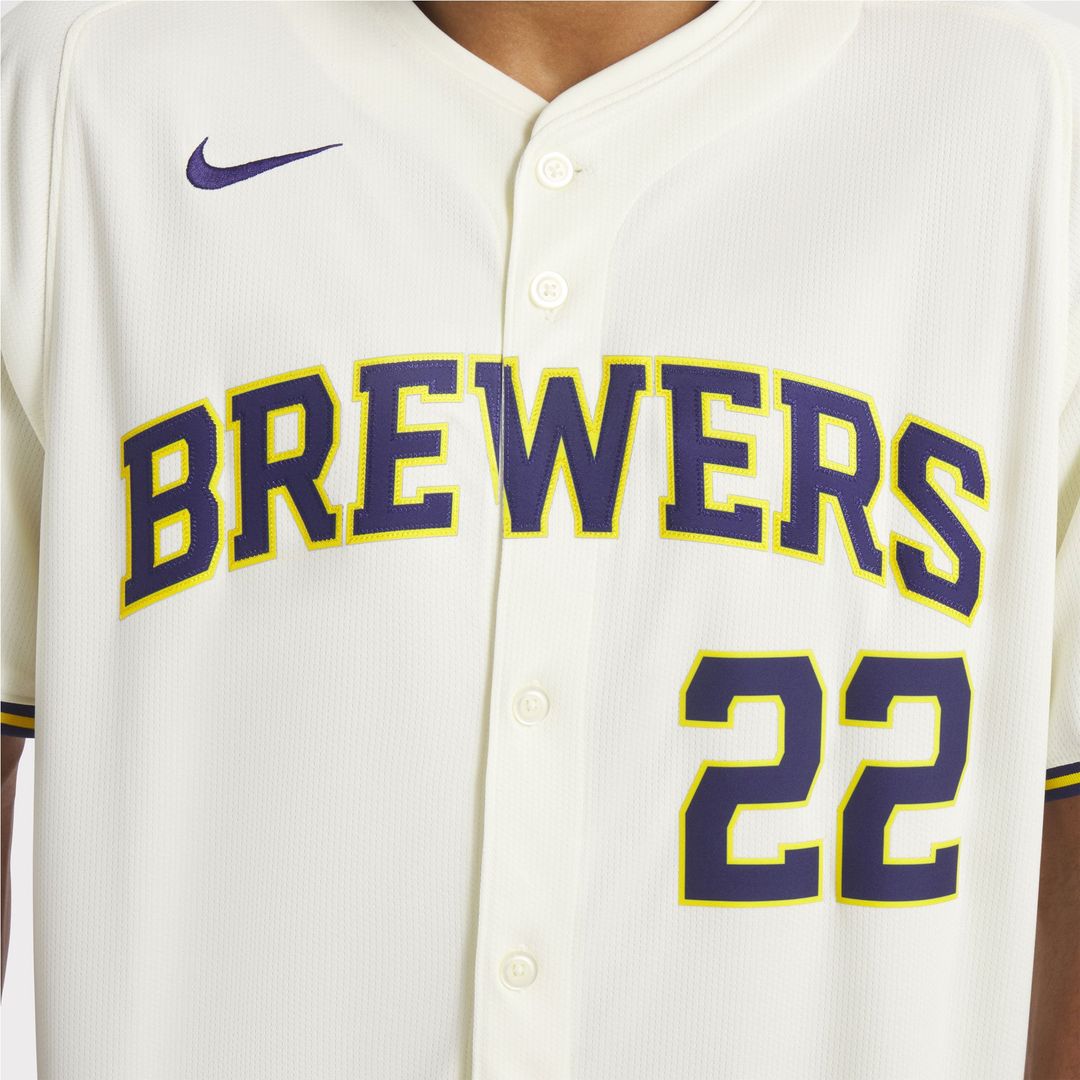 Milwaukee Brewers Nike Jersey Cream