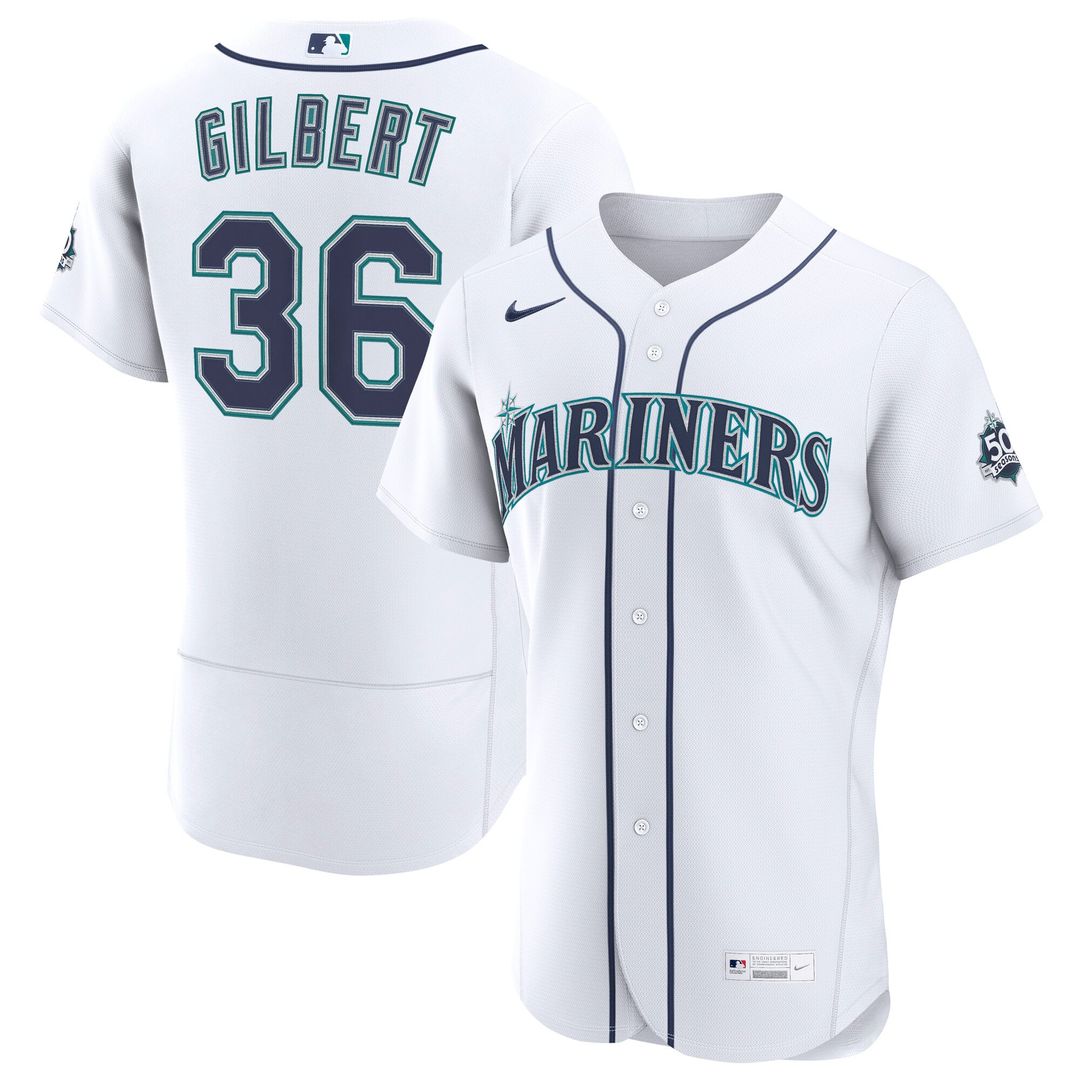 Seattle Mariners Nike White Authentic MLB baseball jersey