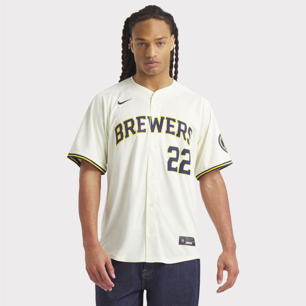 Milwaukee Brewers Nike Jersey Cream