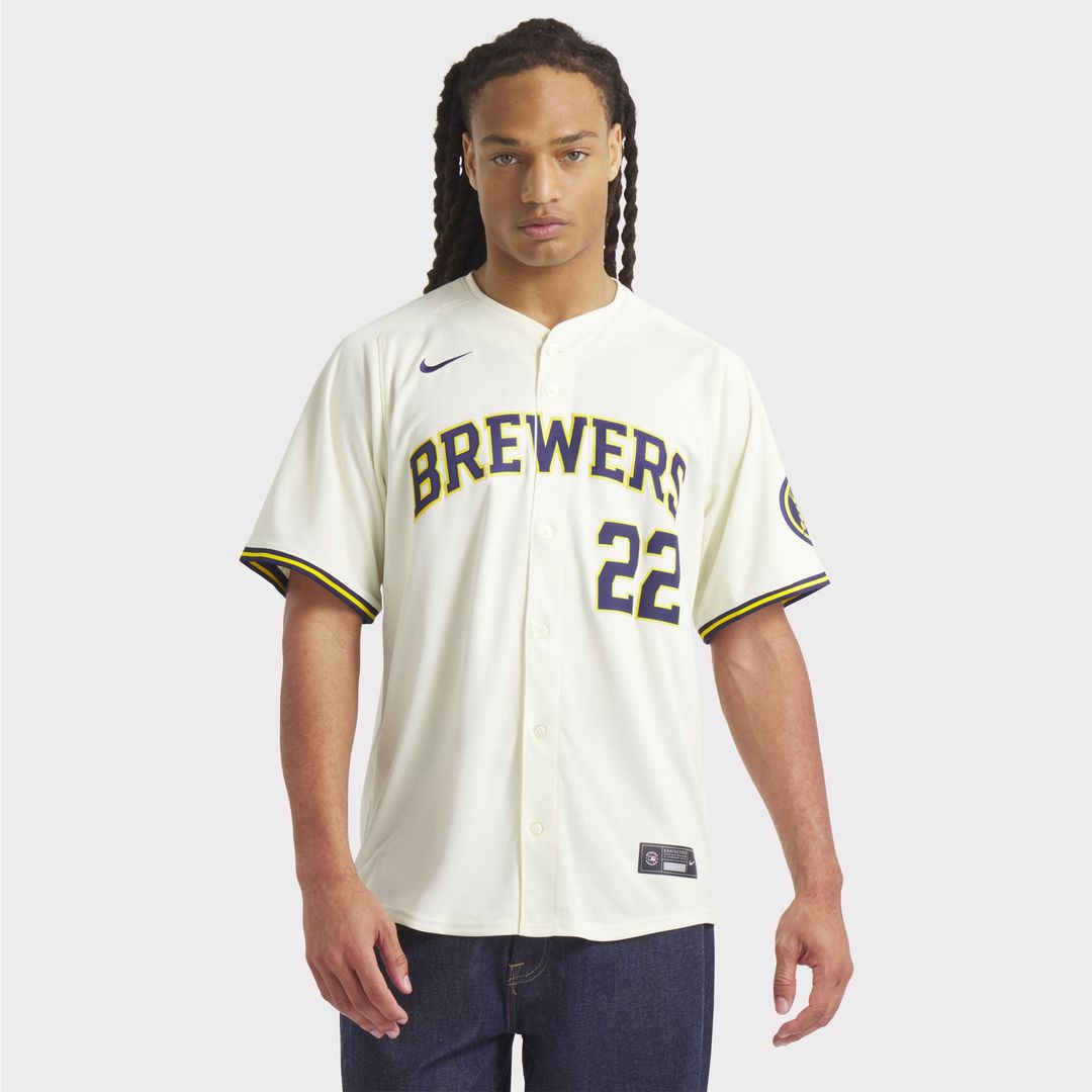 Milwaukee Brewers Nike Jersey Cream