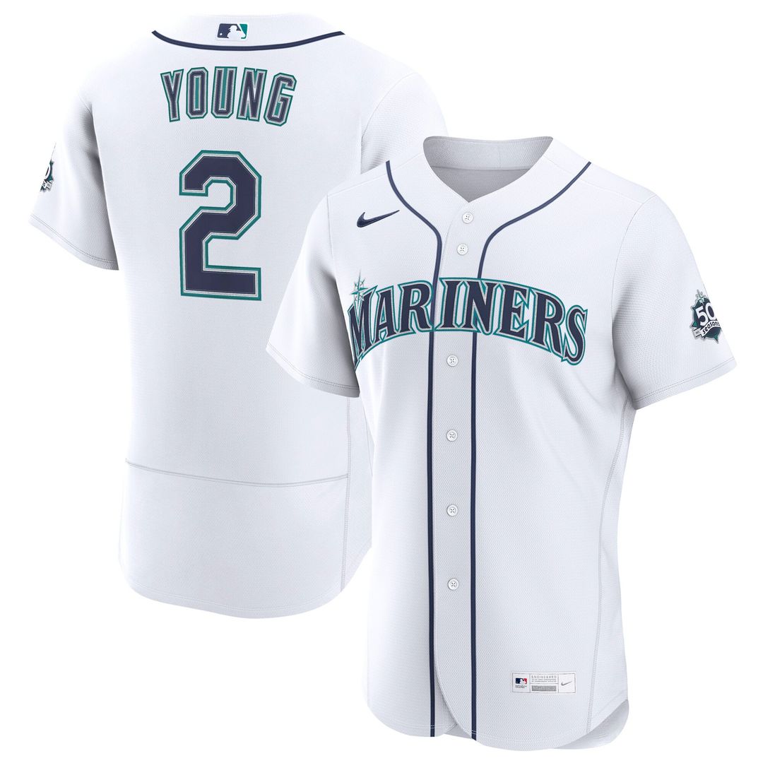Seattle Mariners Nike White Authentic MLB baseball jersey