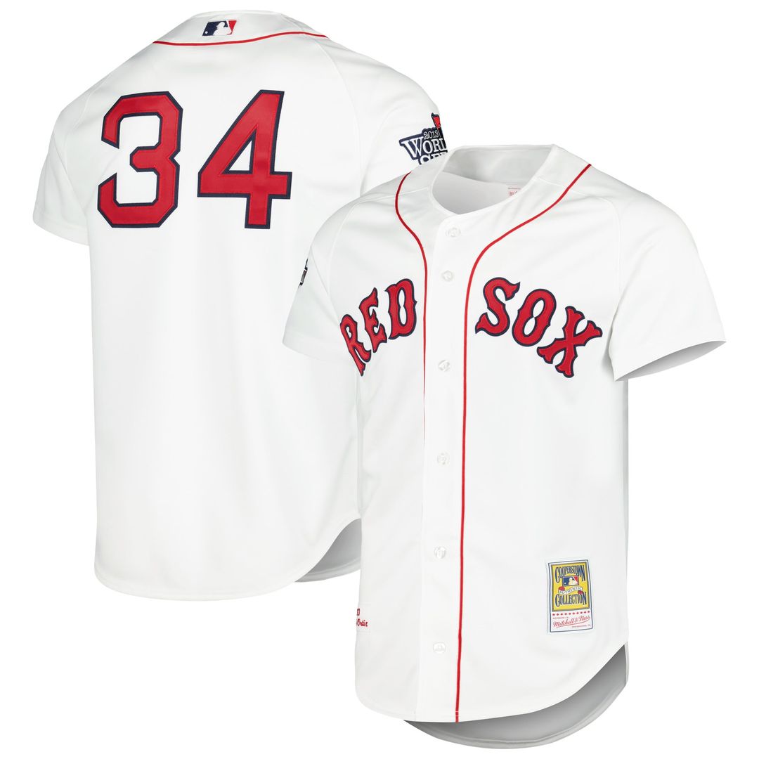 Boston Red Sox Mitchell & Ness White Authentic MLB baseball jersey