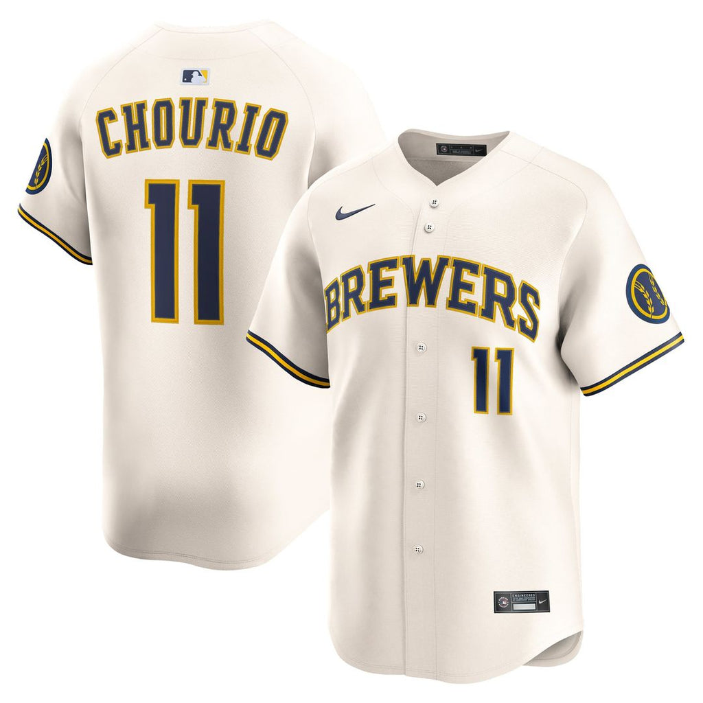 Milwaukee Brewers Nike Cream Authentic MLB baseball jersey