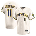 Milwaukee Brewers Nike Cream Authentic MLB baseball jersey
