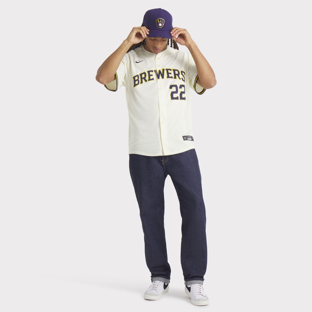 Milwaukee Brewers Nike Jersey Cream