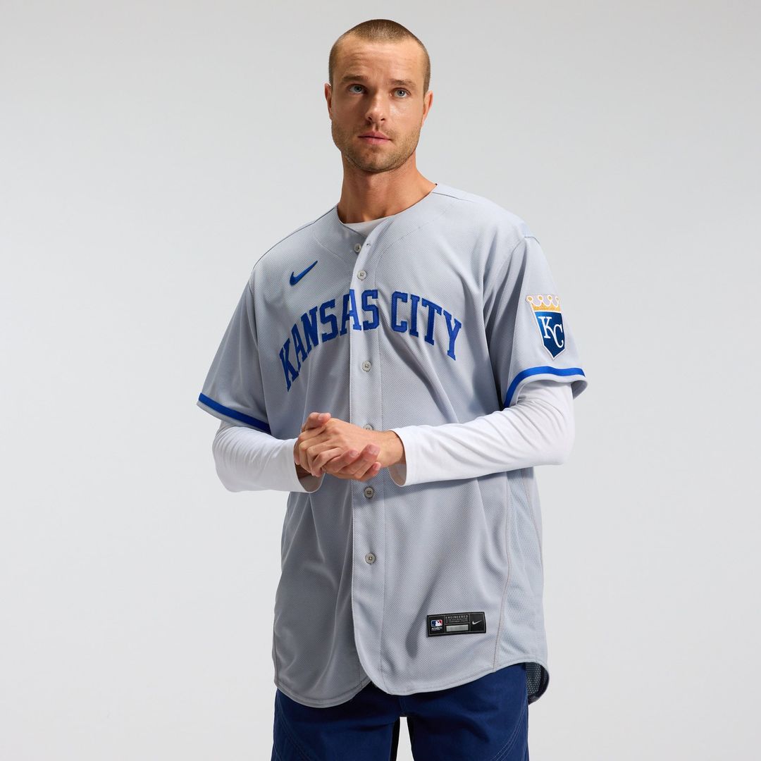 Kansas City Royals Nike Gray Authentic MLB baseball jersey