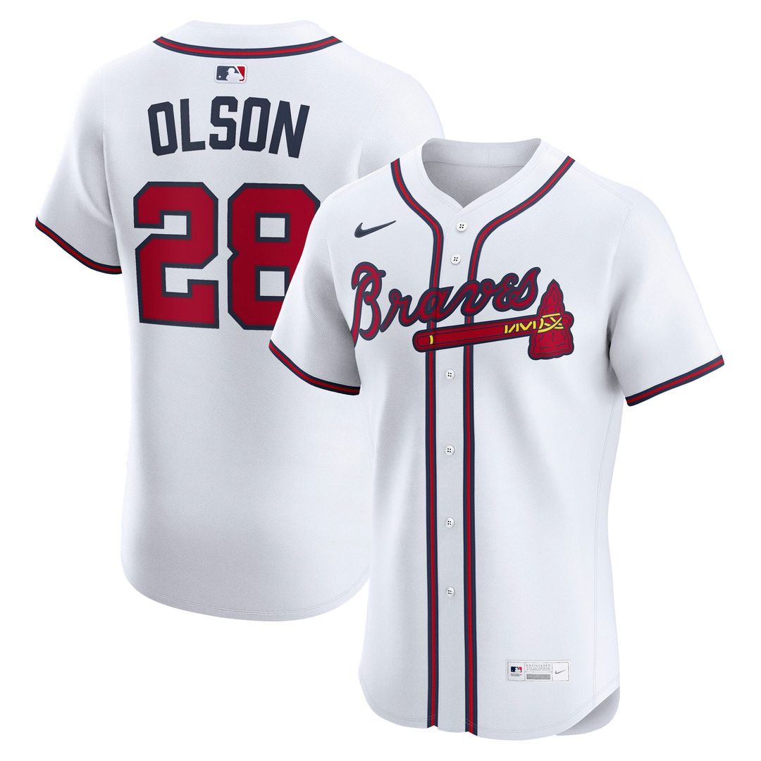 Atlanta Braves Nike White Authentic MLB baseball jersey