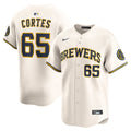 Milwaukee Brewers Nike Cream Authentic MLB baseball jersey