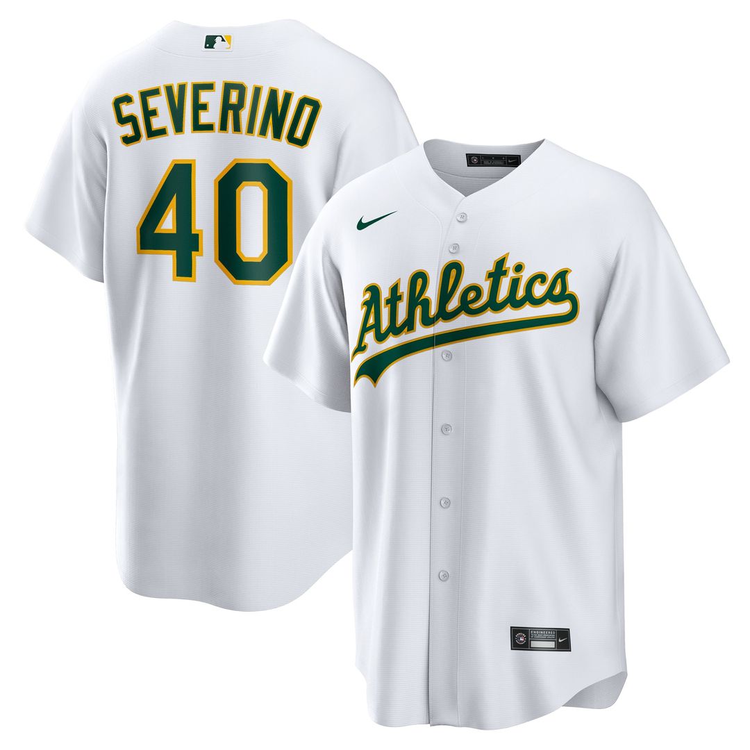 Athletics Nike White Replica MLB baseball jersey