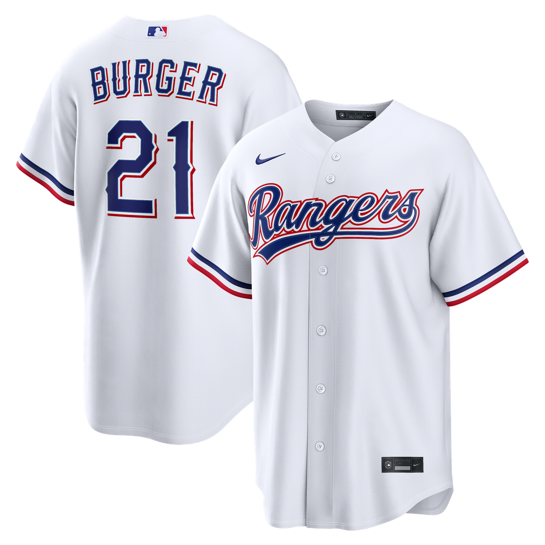 Texas Rangers Nike White Replica MLB baseball jersey