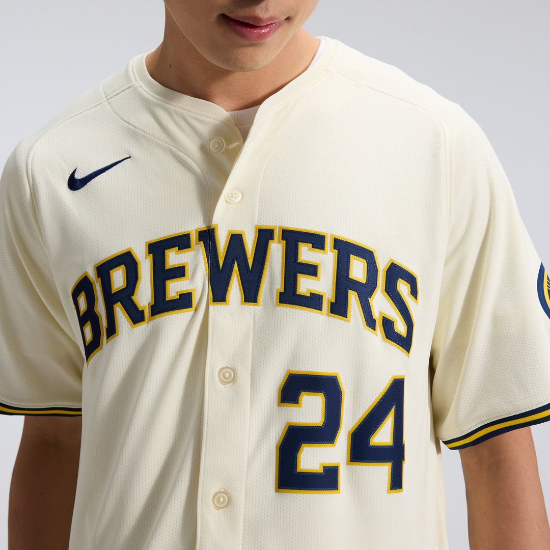 Milwaukee Brewers Nike Authentic Jersey Cream