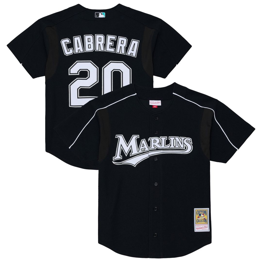 Florida Marlins Mitchell & Ness Black MLB baseball jersey